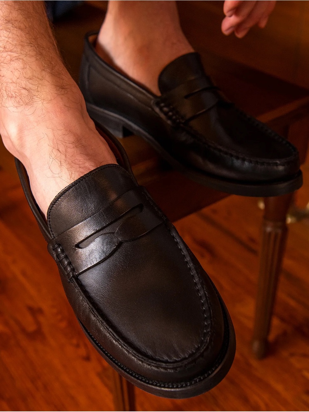 GREATS - Black Leather Penny Loafers in Men’s Size 12